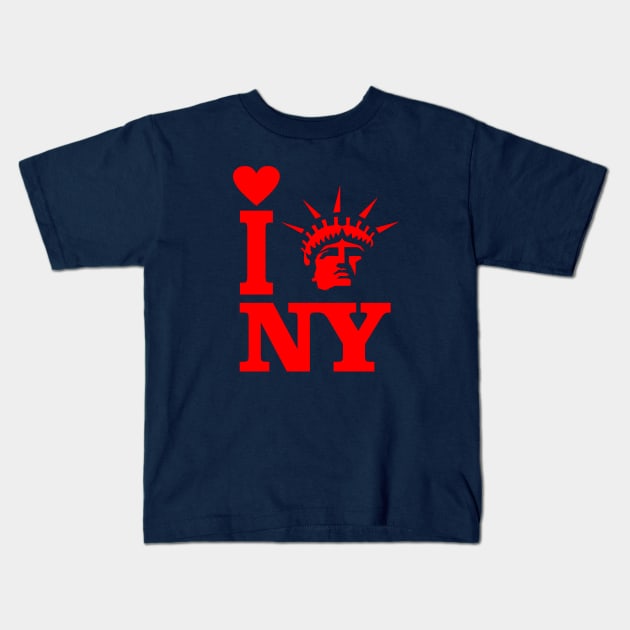 i love new york Statue of Liberty Kids T-Shirt by TrendsCollection